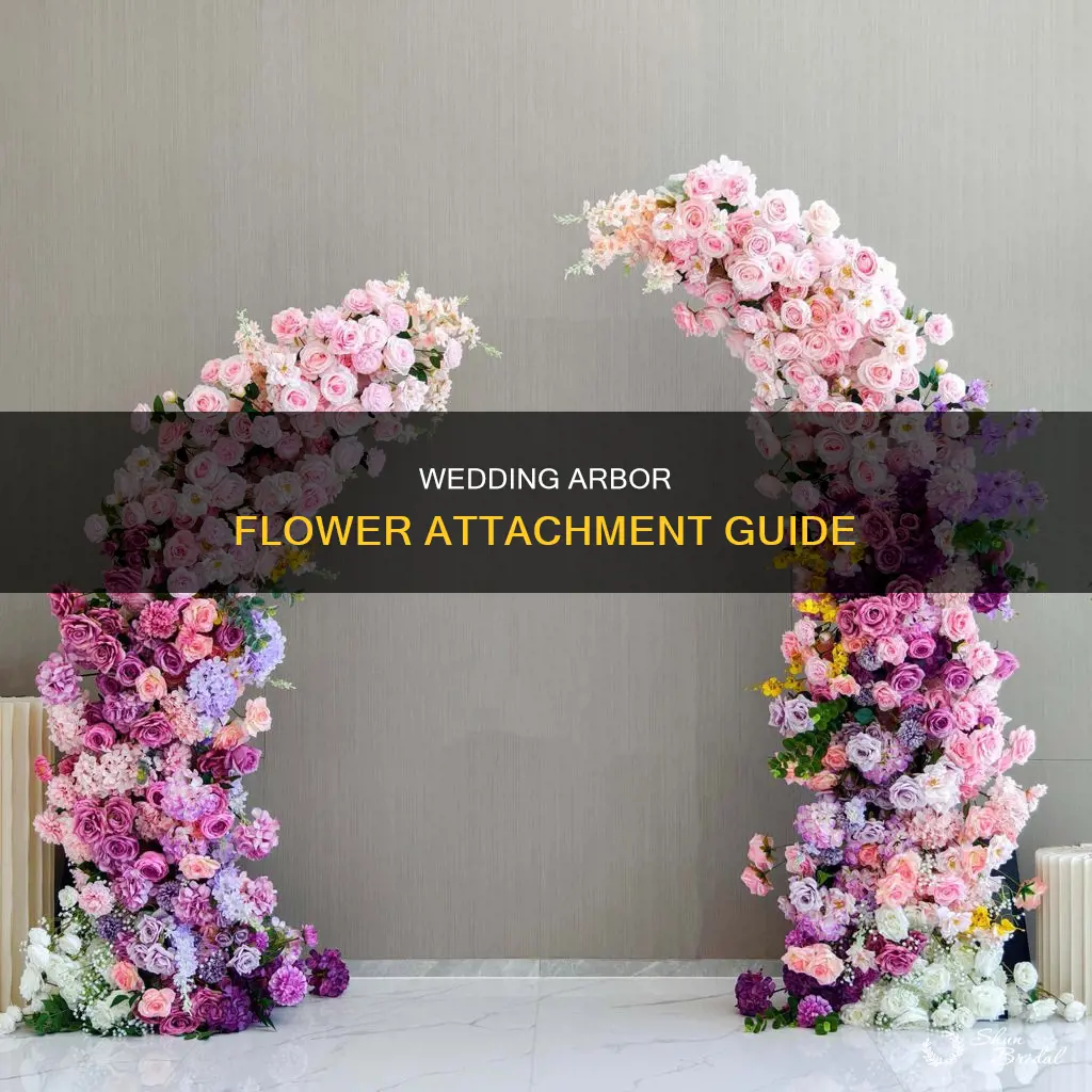 how do you attach flowers to a wedding arbor