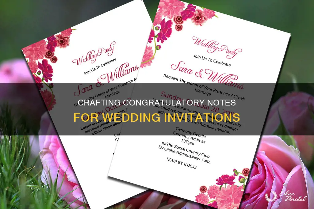 how do you congratulate a wedding invitation