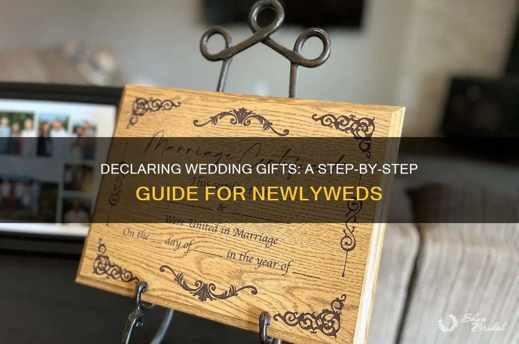how do you declare wedding gift