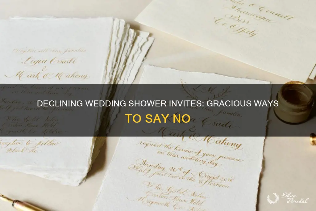 how do you decline a wedding shower invitation