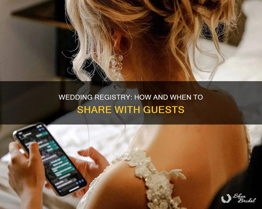 how do you let fuests know where abotu wedding registry