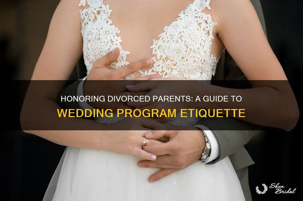 how do you list divorced parents on wedding program
