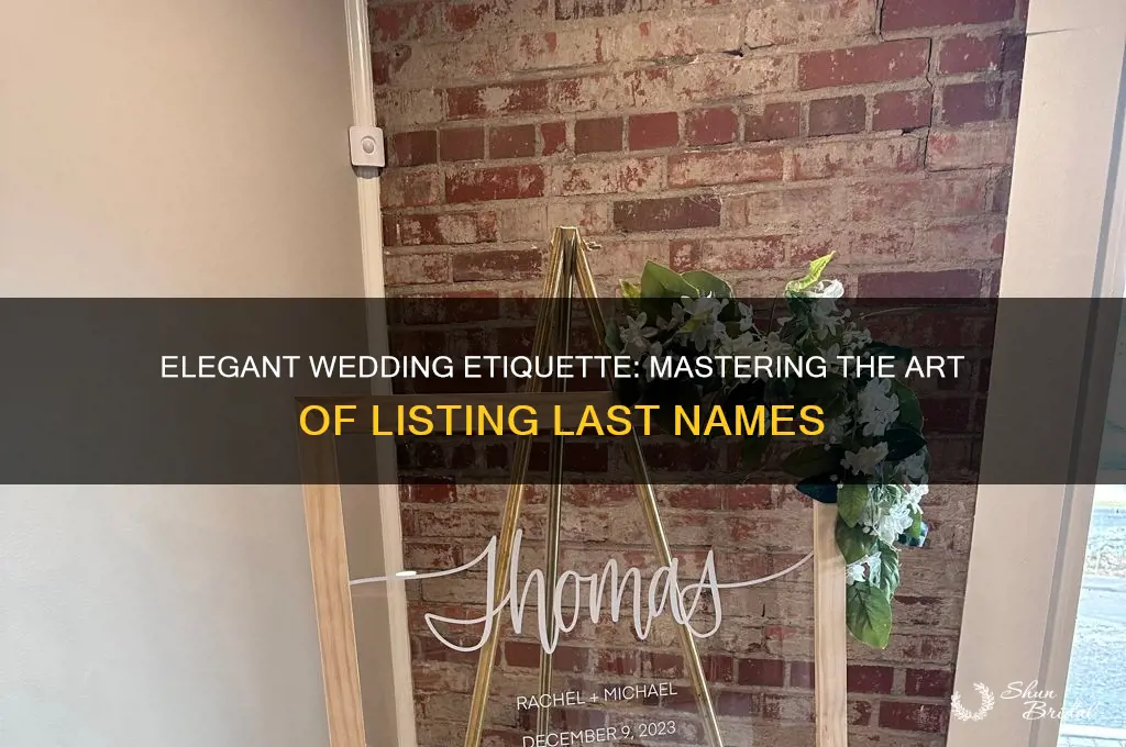 how do you list last names for weddings