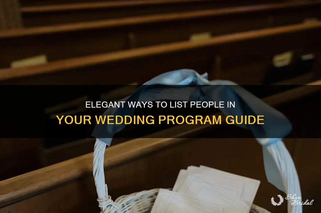 how do you list people in wedding programs