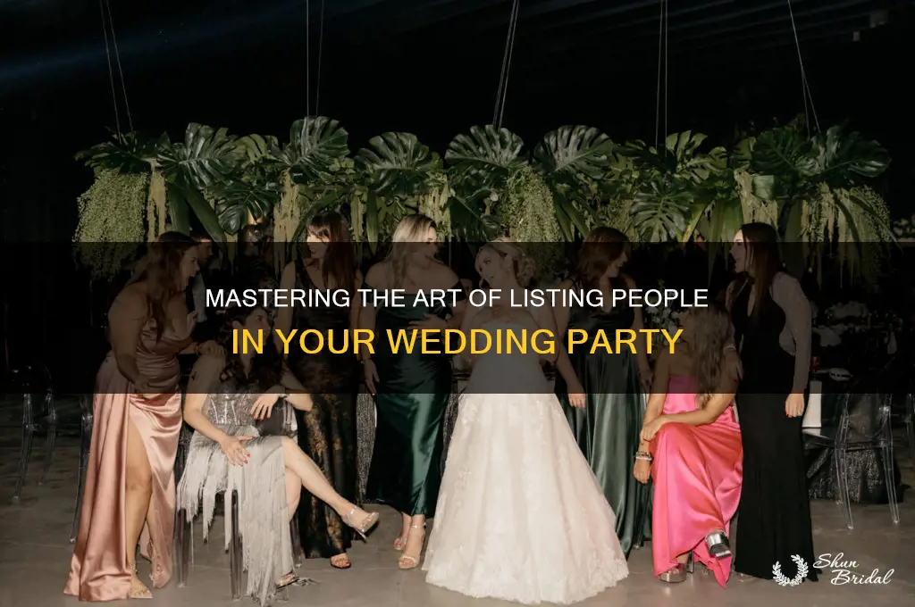 how do you list people in wedding
