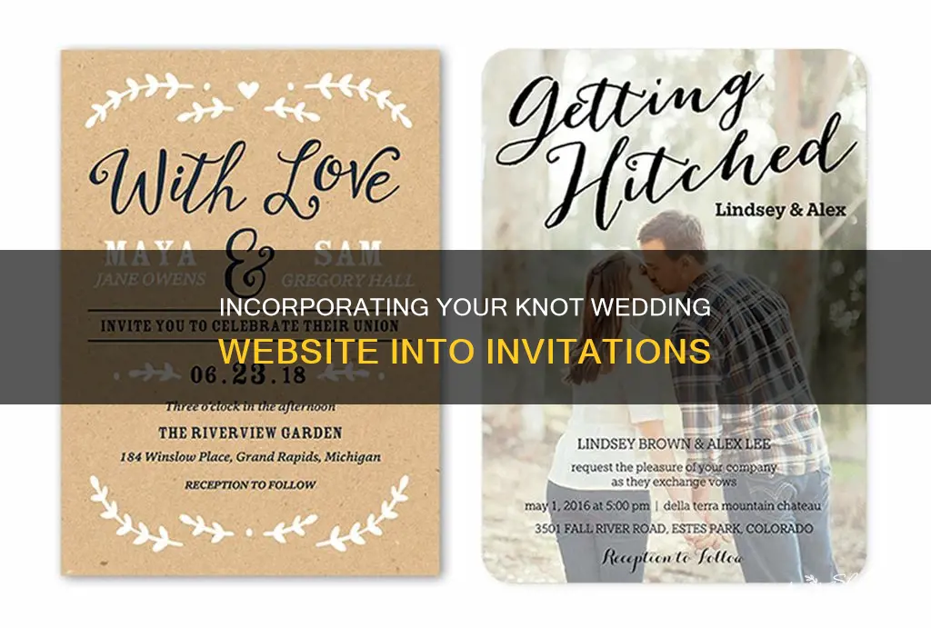 how do you list the knot wedding website on invitations