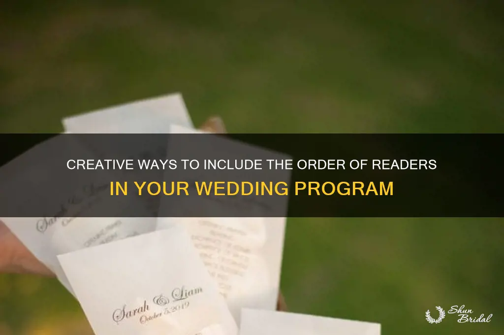 how do you list the reader in a wedding program