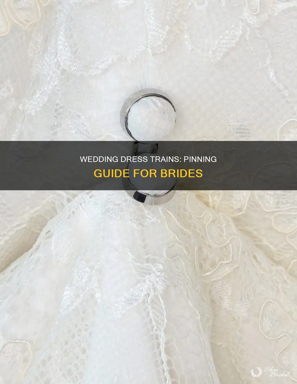 how do you pin up a wedding dress train