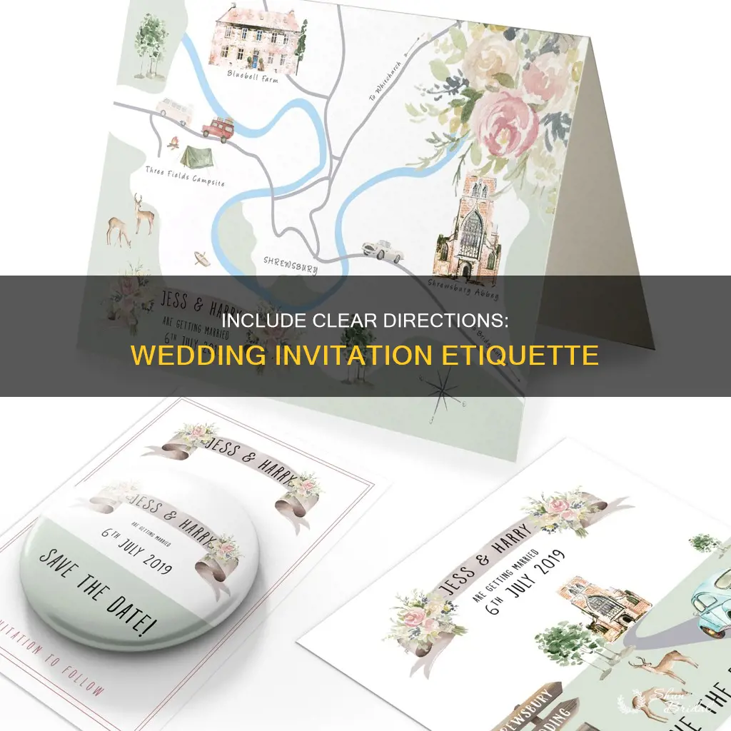 how do you put directions in a wedding invitation