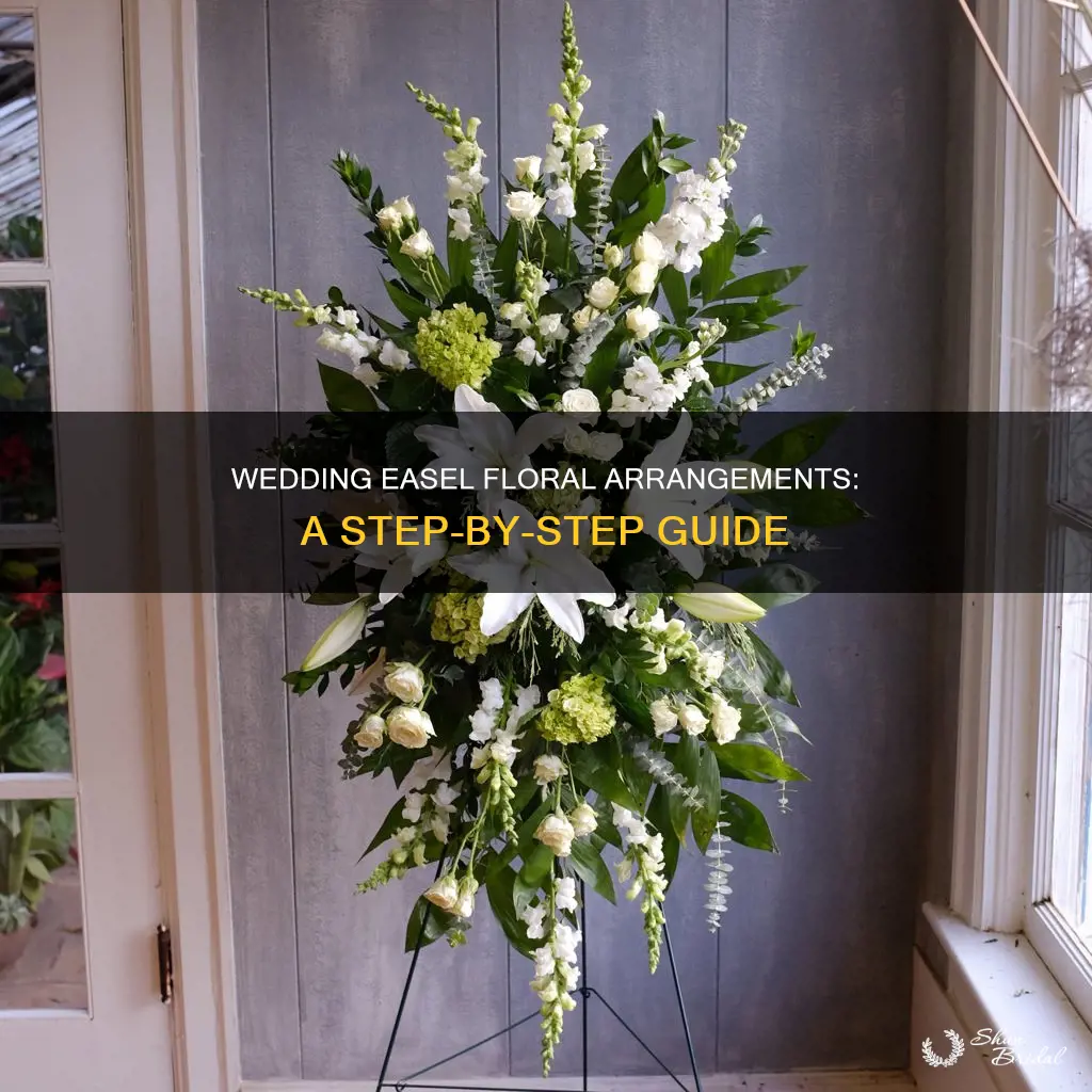 how do you put flowers on a wedding easle
