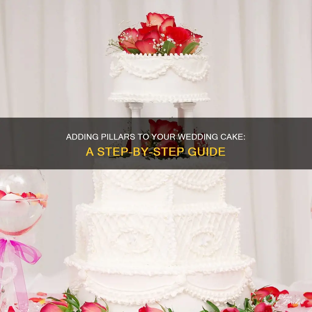 how do you put pillars on a wedding cake