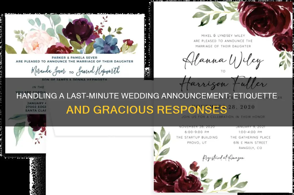 how do you respond to a late wedding announcement