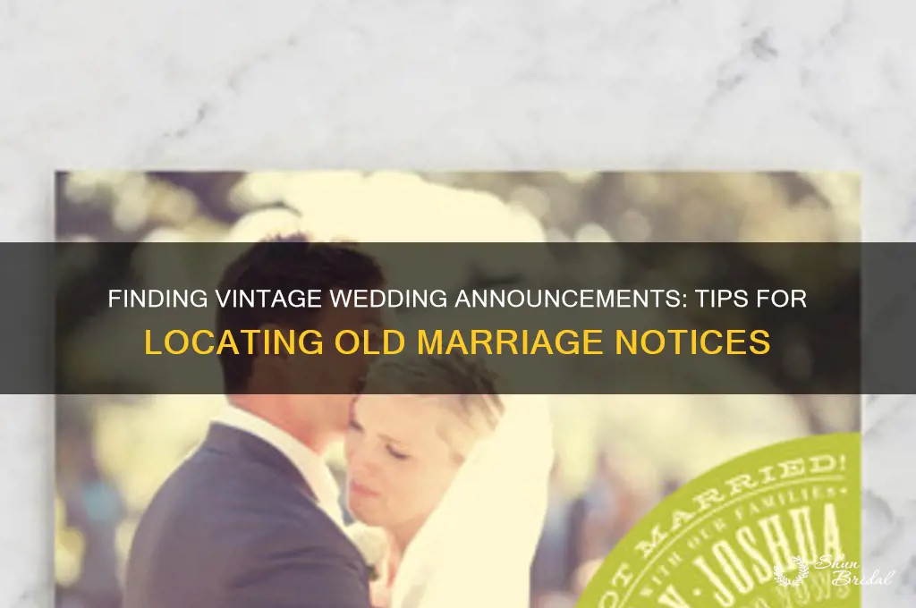 how do you search for old wedding annoucments