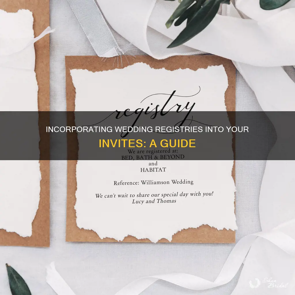 how do you send registry info wedding invitation