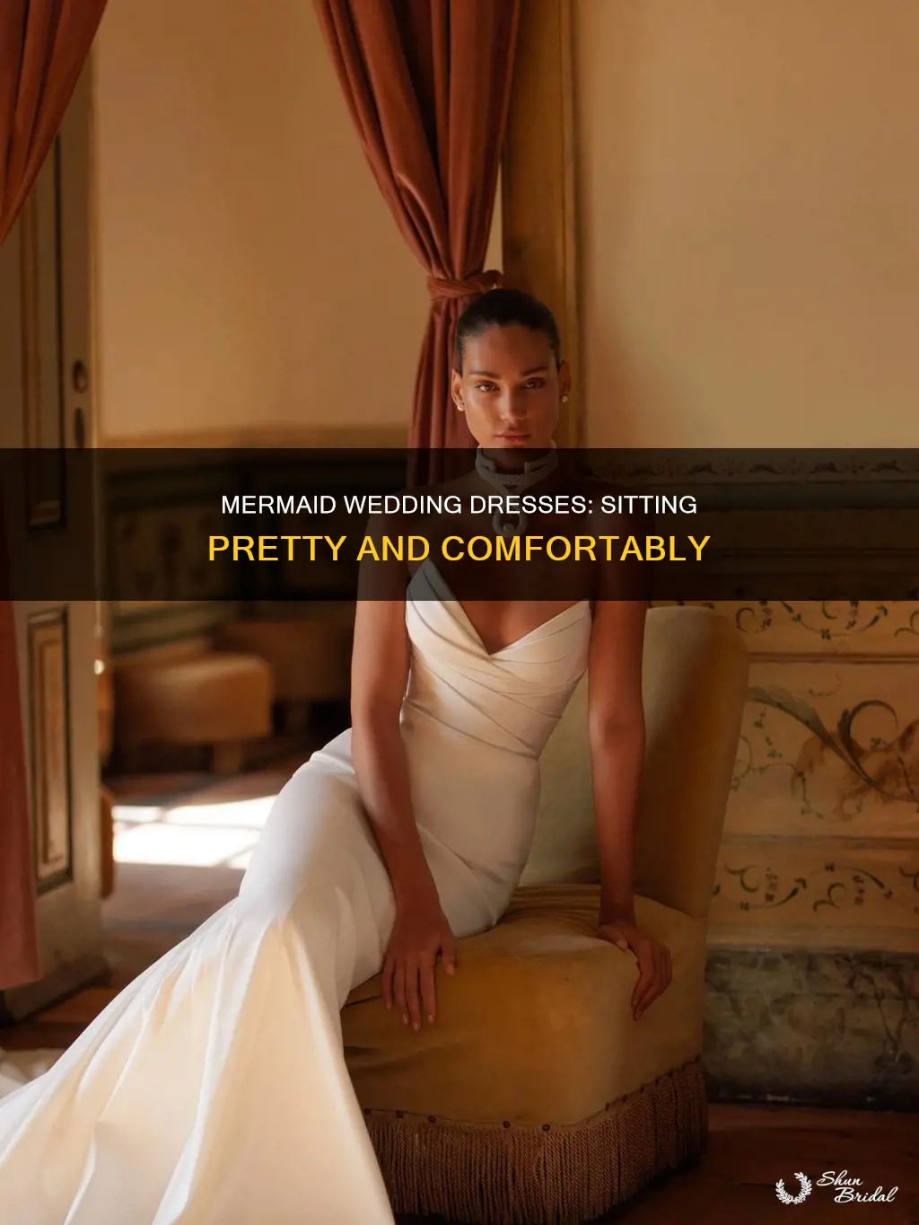 how do you sit in a mermaid wedding dress