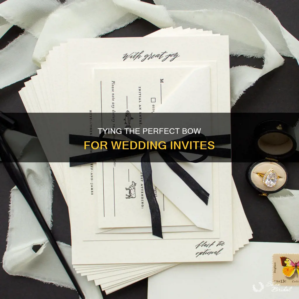 how do you tie a bow on a wedding invitation