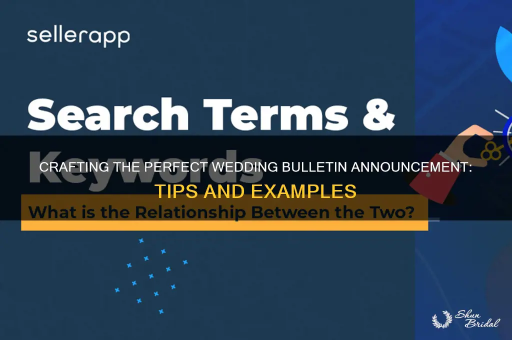 how do you word a bulletin announcement for a wedding