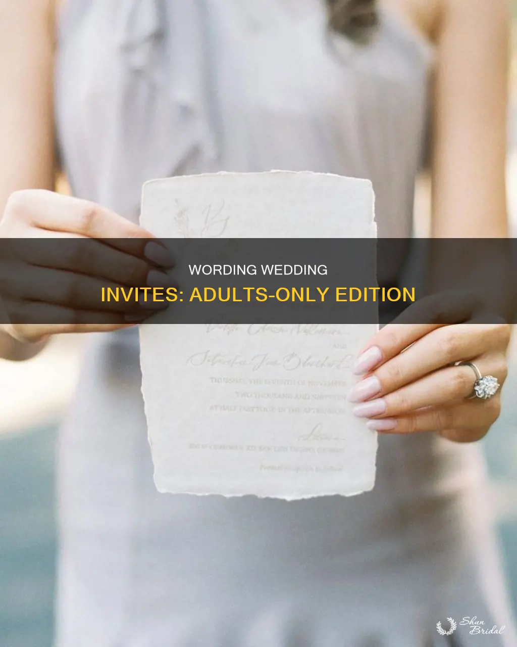 how do you word a wedding invitation for adults only