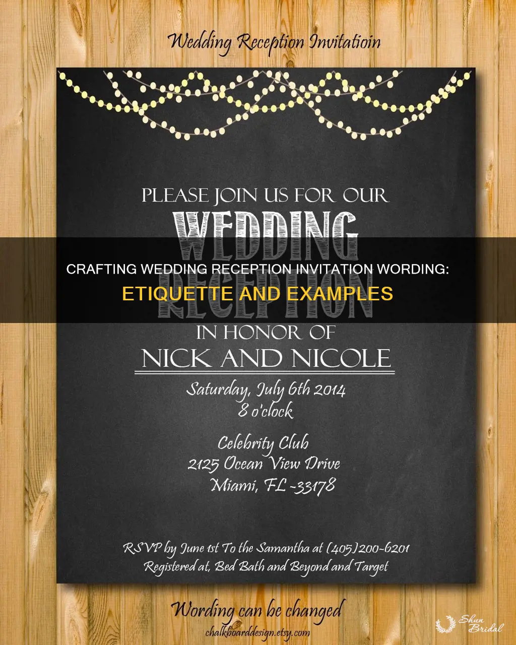 how do you word a wedding invitation for reception only