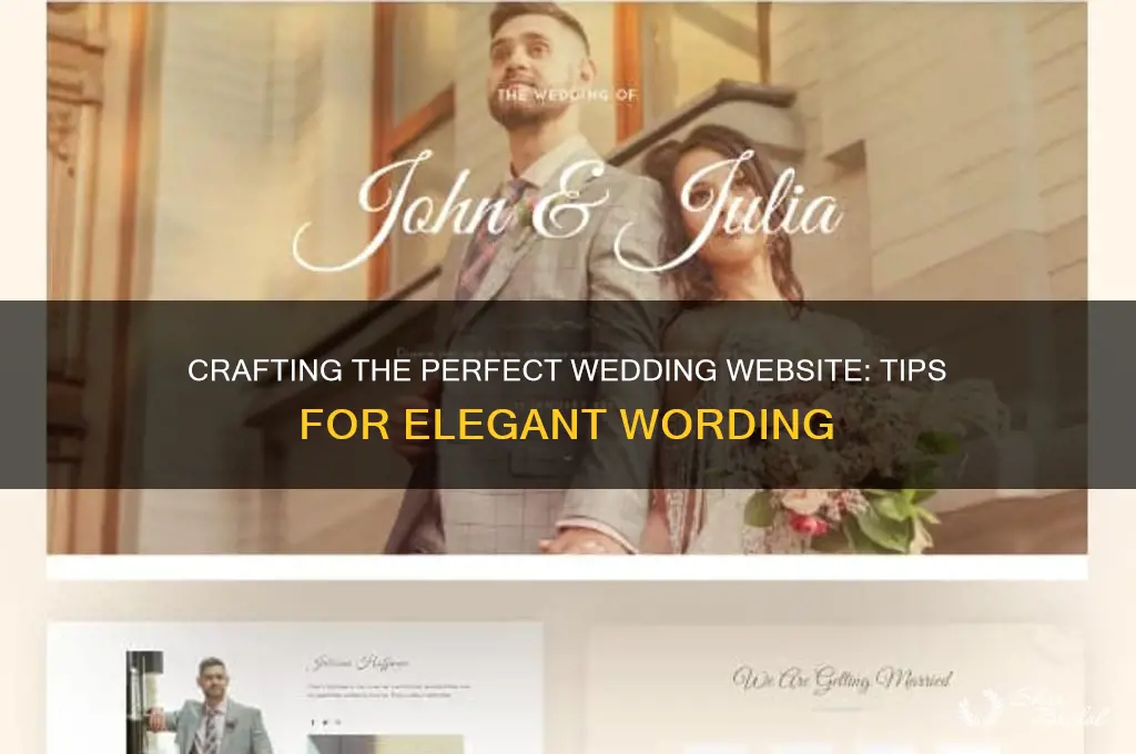 how do you word wedding webside
