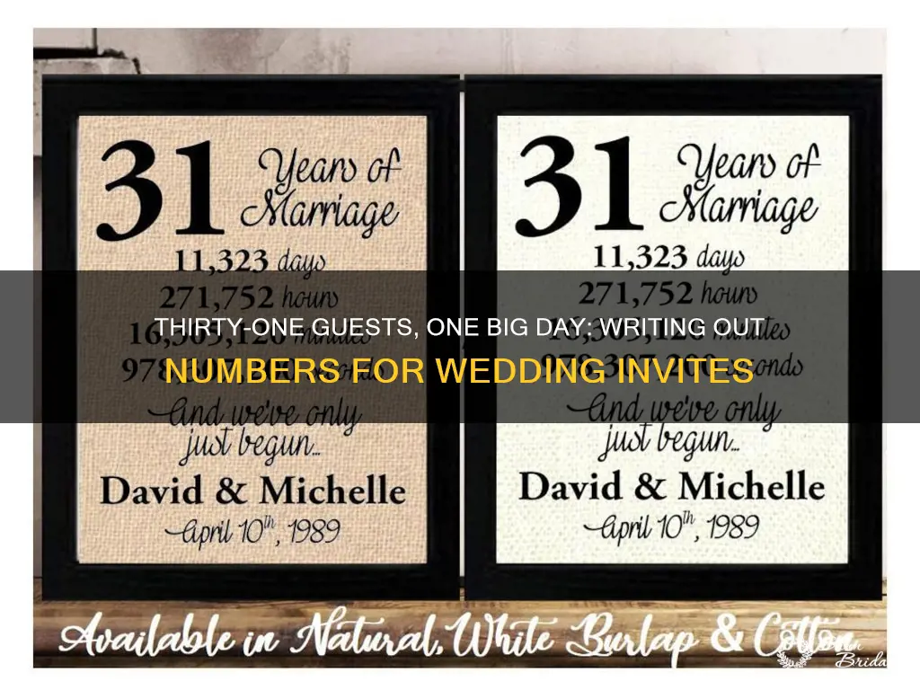 how do you write 31 in a wedding invite