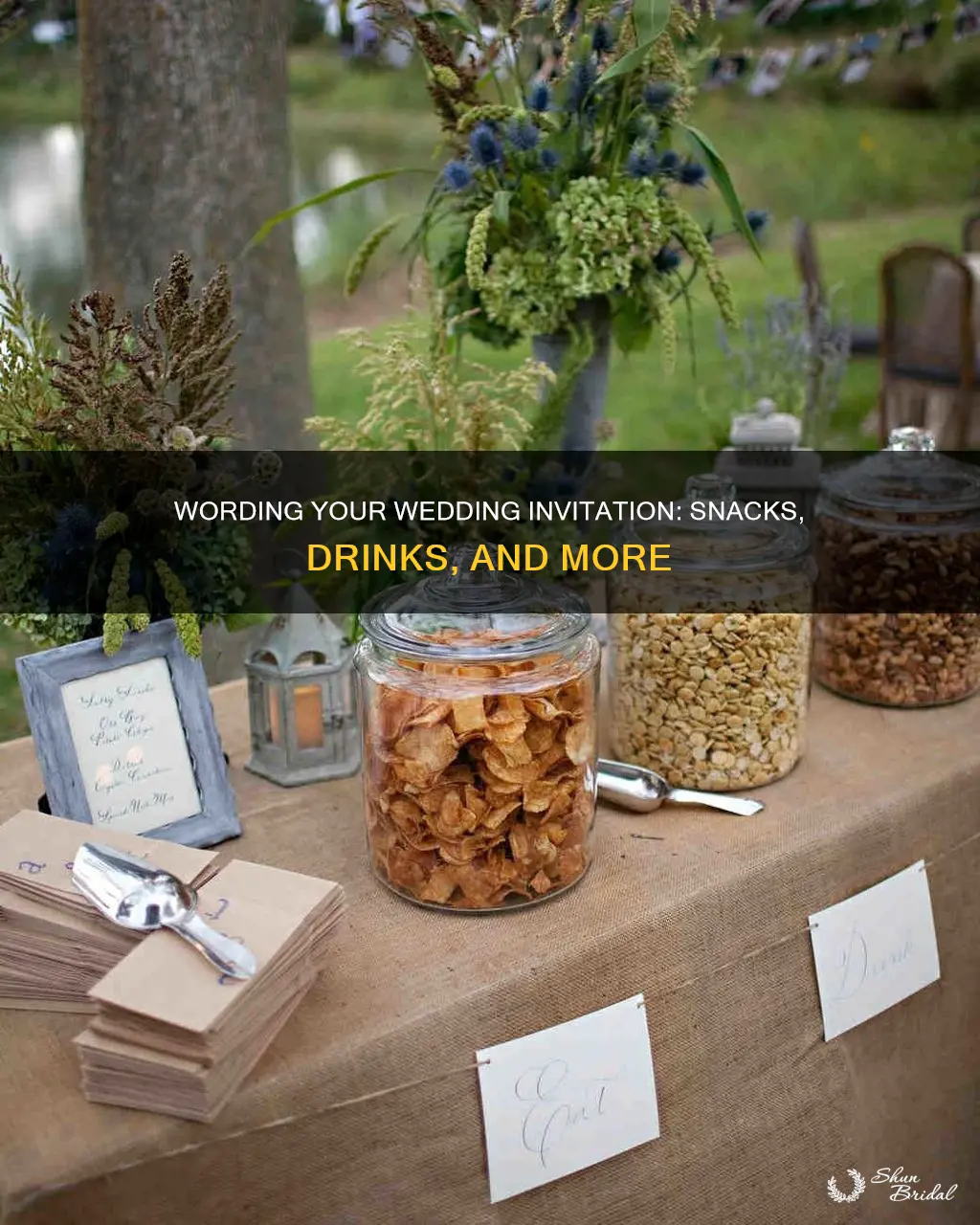 how do you write snacks and drinks on wedding invitations