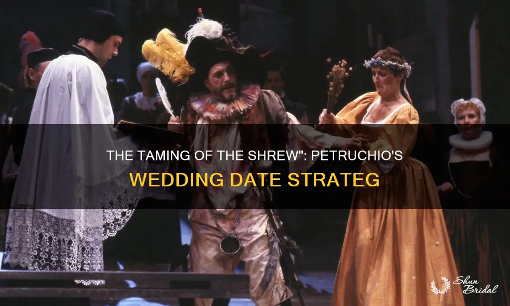 how does petruchio set his wedding date