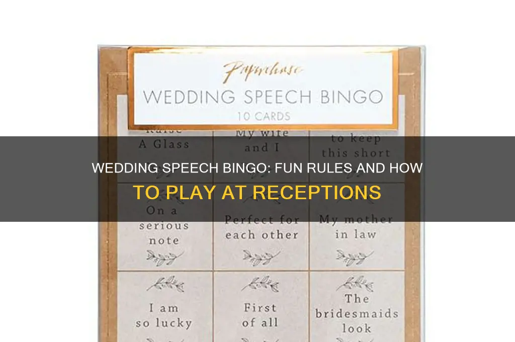 how does wedding speech bingo work