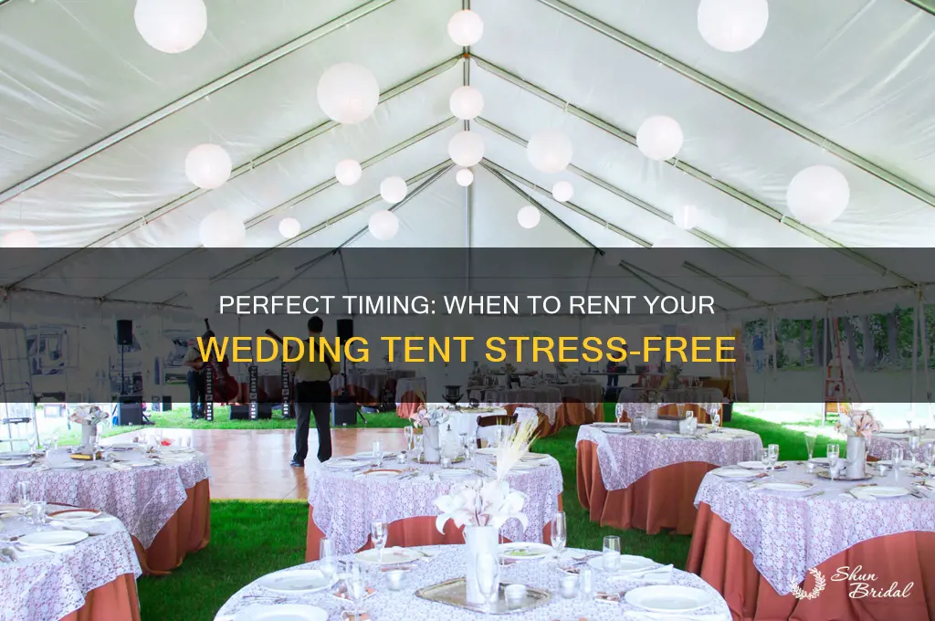 how early should you rent your wedding tent
