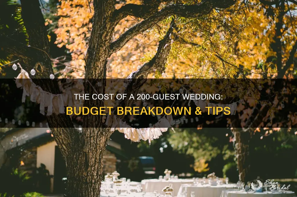 how expensive is a wedding with 200 people