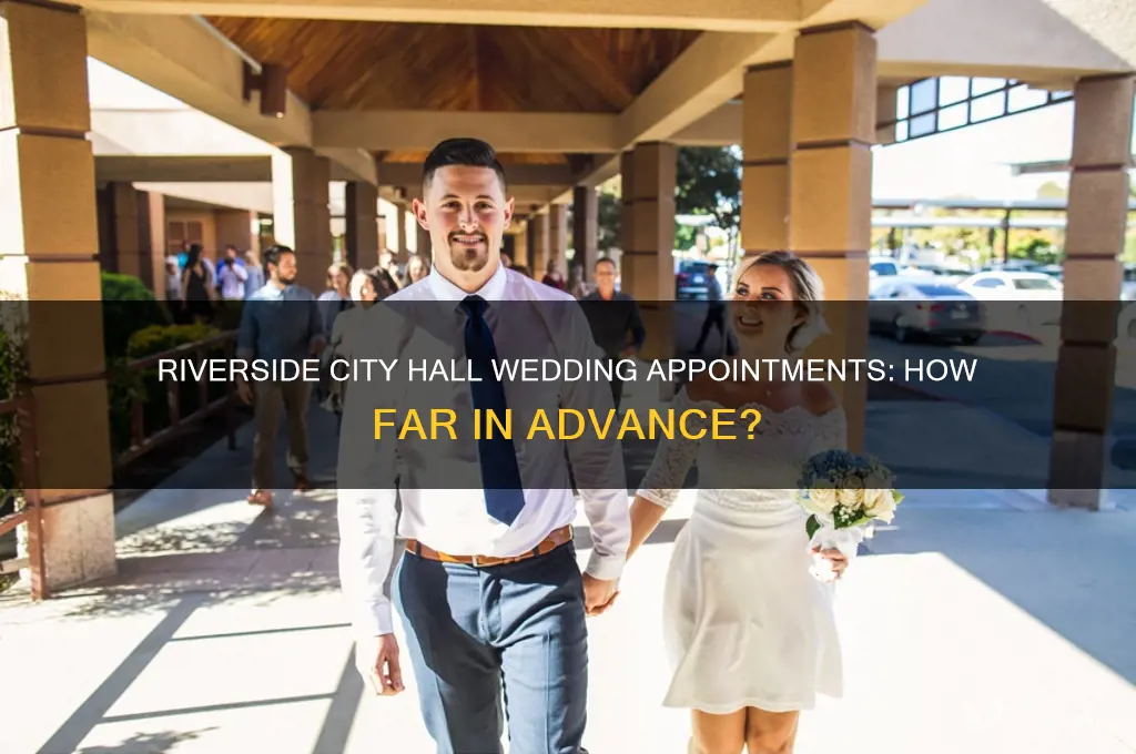how far are appointments for city hall weddings in riverside