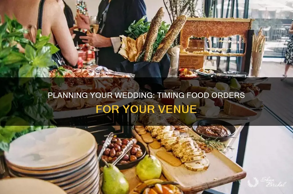 how far in adance to wedding venues buy food