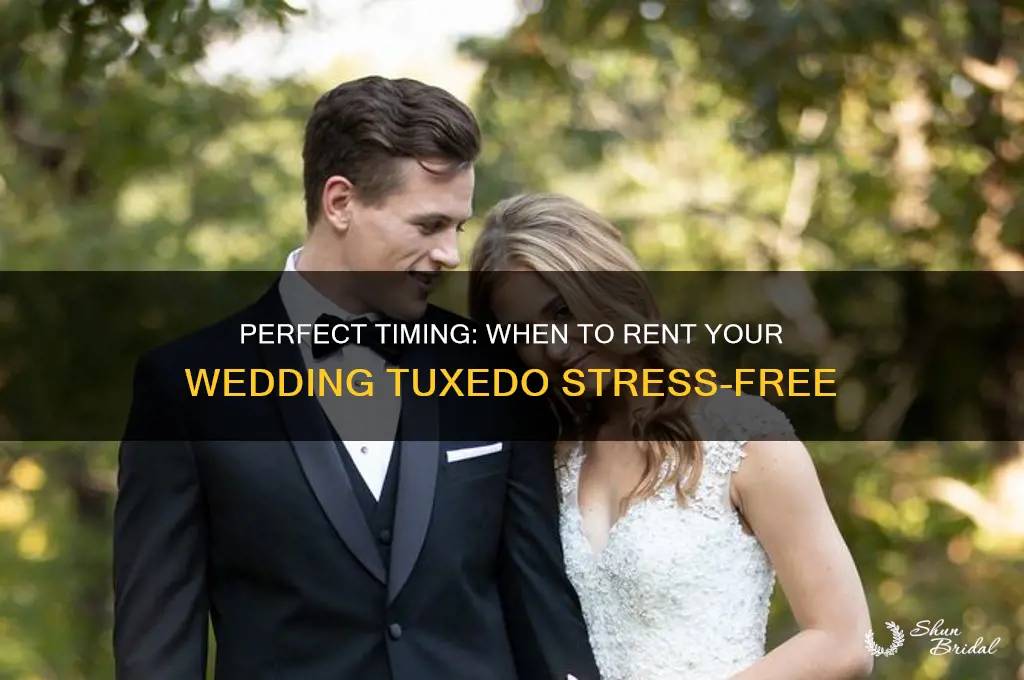 how far in advance for wedding tux