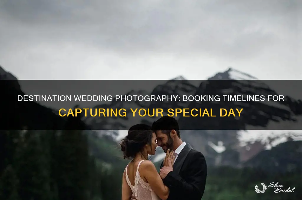 how far out to wedding pohtogrpahers destination book