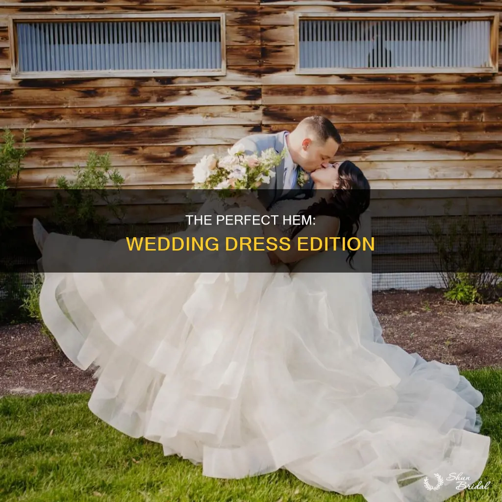 how far should you hem wedding dress