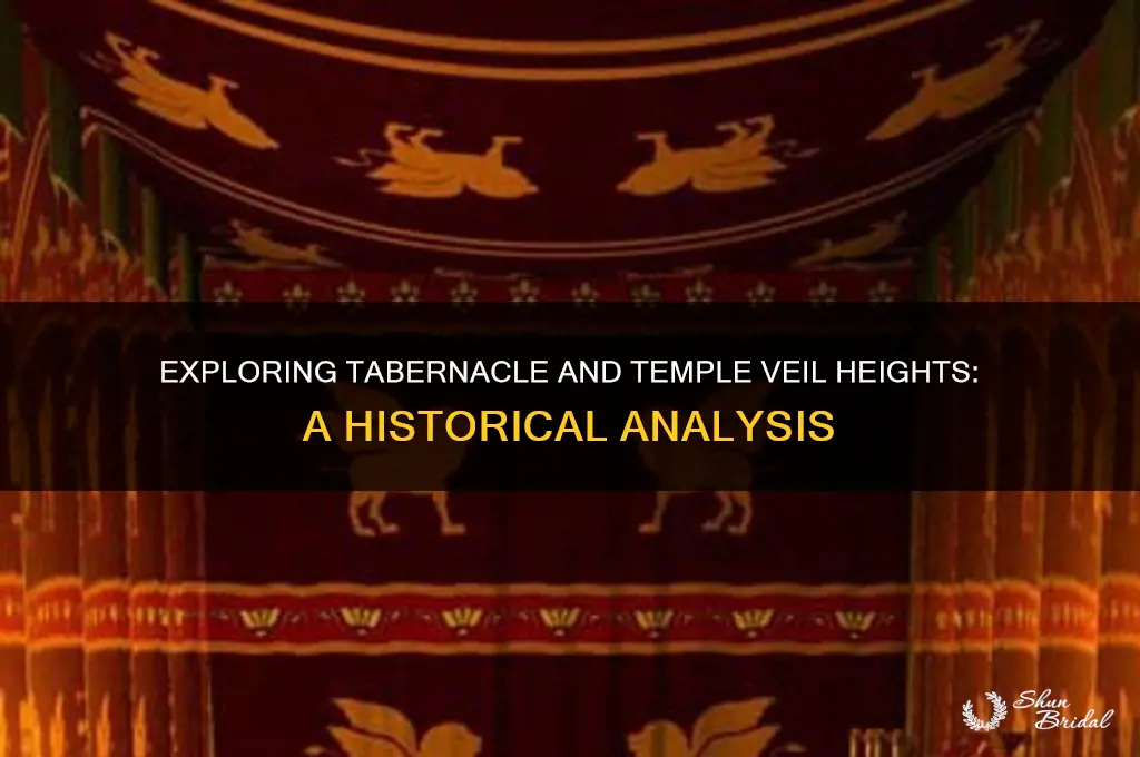 how high were the different veils in tabernacle and temoles