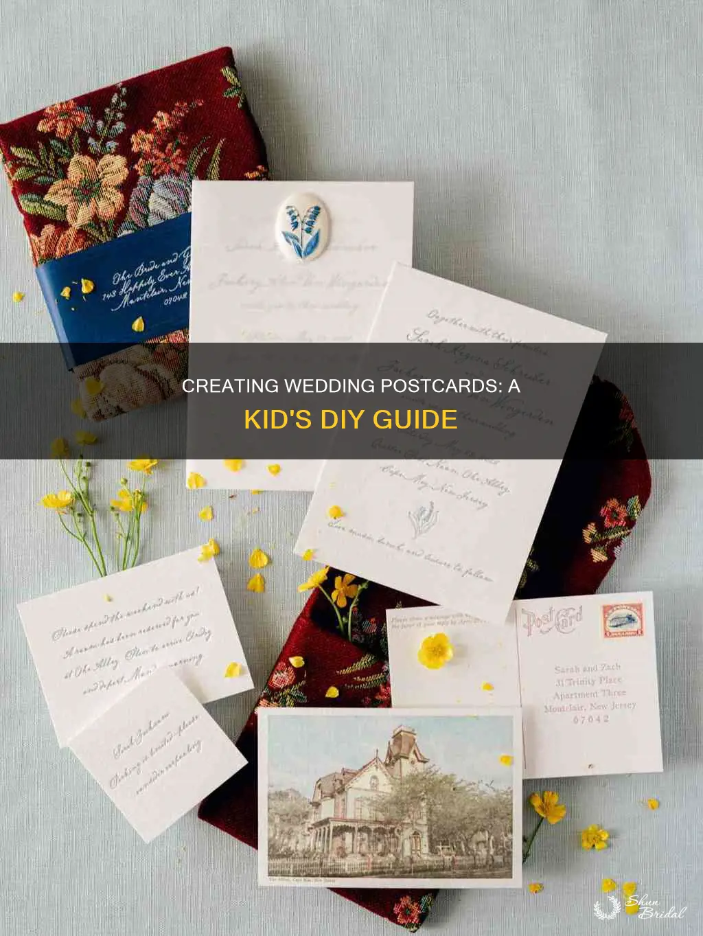 how kids make a wedding postcard from scratch