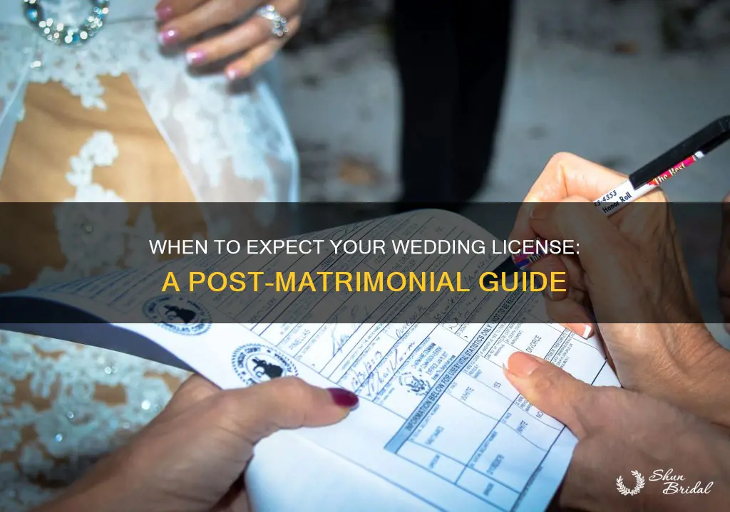 how long after wedding should we receive license