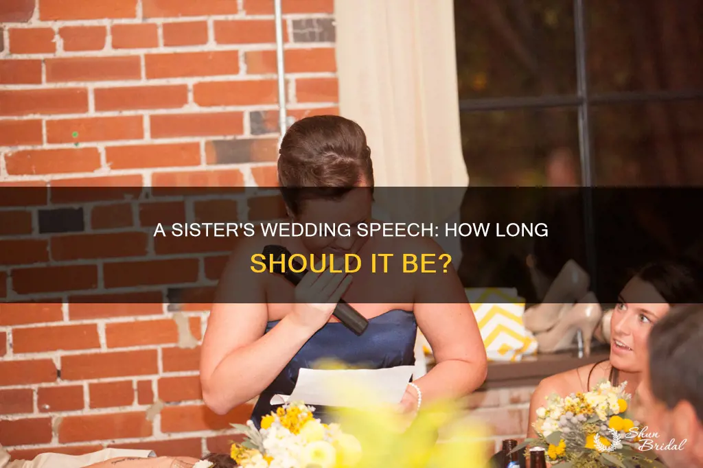 how long are wedding speeches from a sister