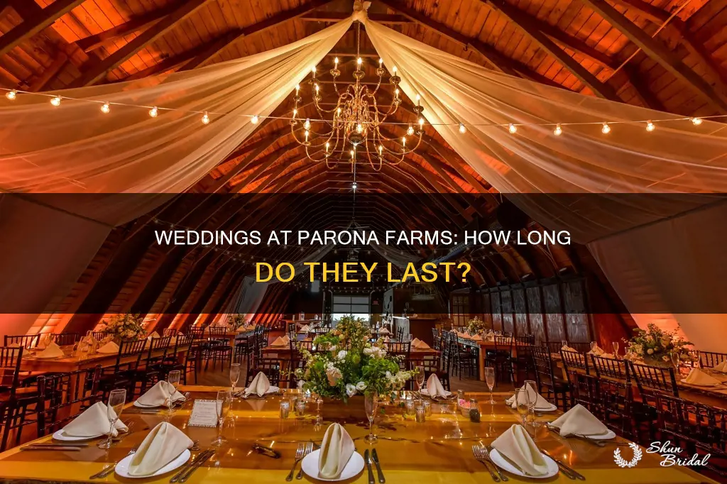 how long are weddings at parona farms