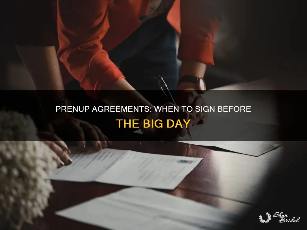 how long before a wedding should a prenup be signed