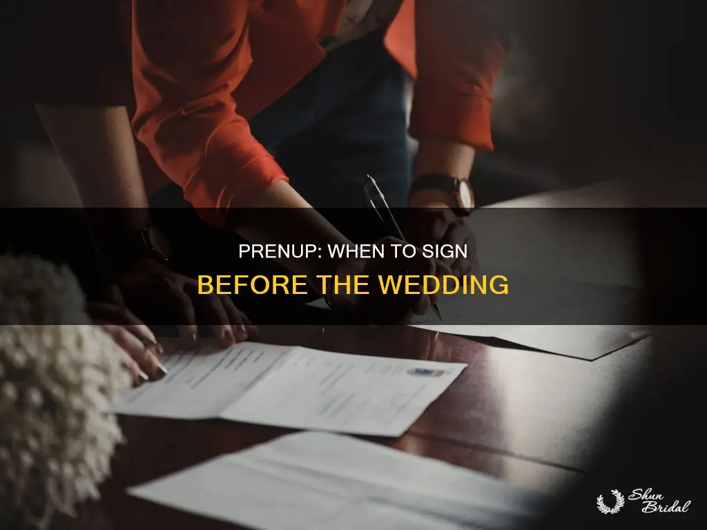 how long before the wedding do you need a prenup