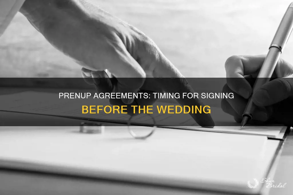 how long before wedding does prenup need to be signed