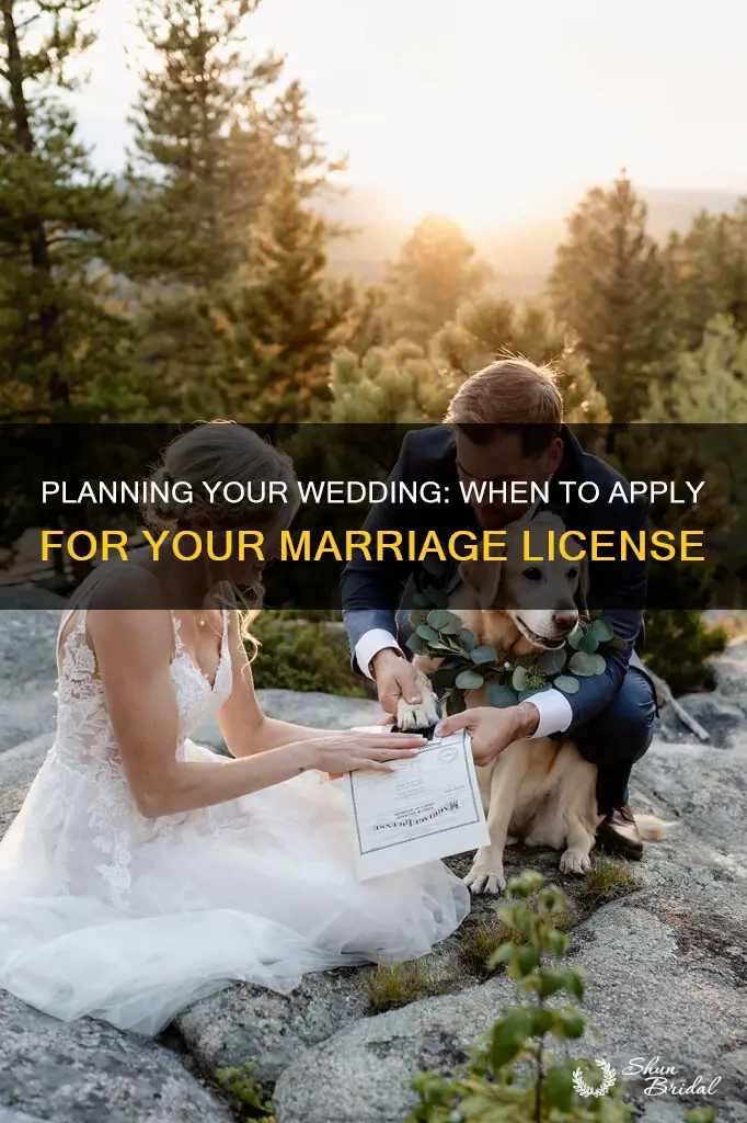 how long before wedding to apply for marriage license