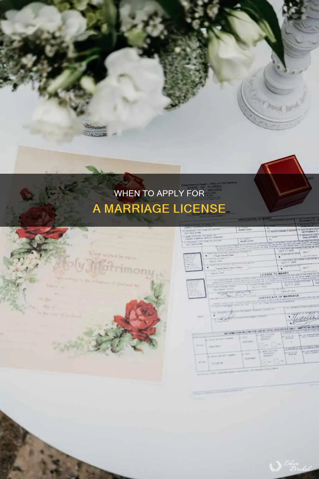 how long before wedding to apply for marriage license
