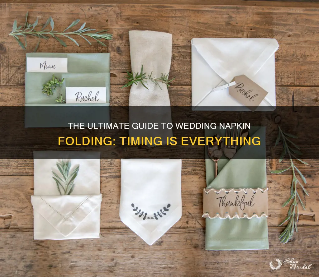 how long before wedding to fold napkins