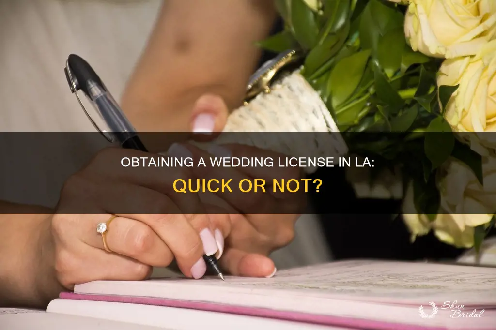 how long does a wedding license take in la br