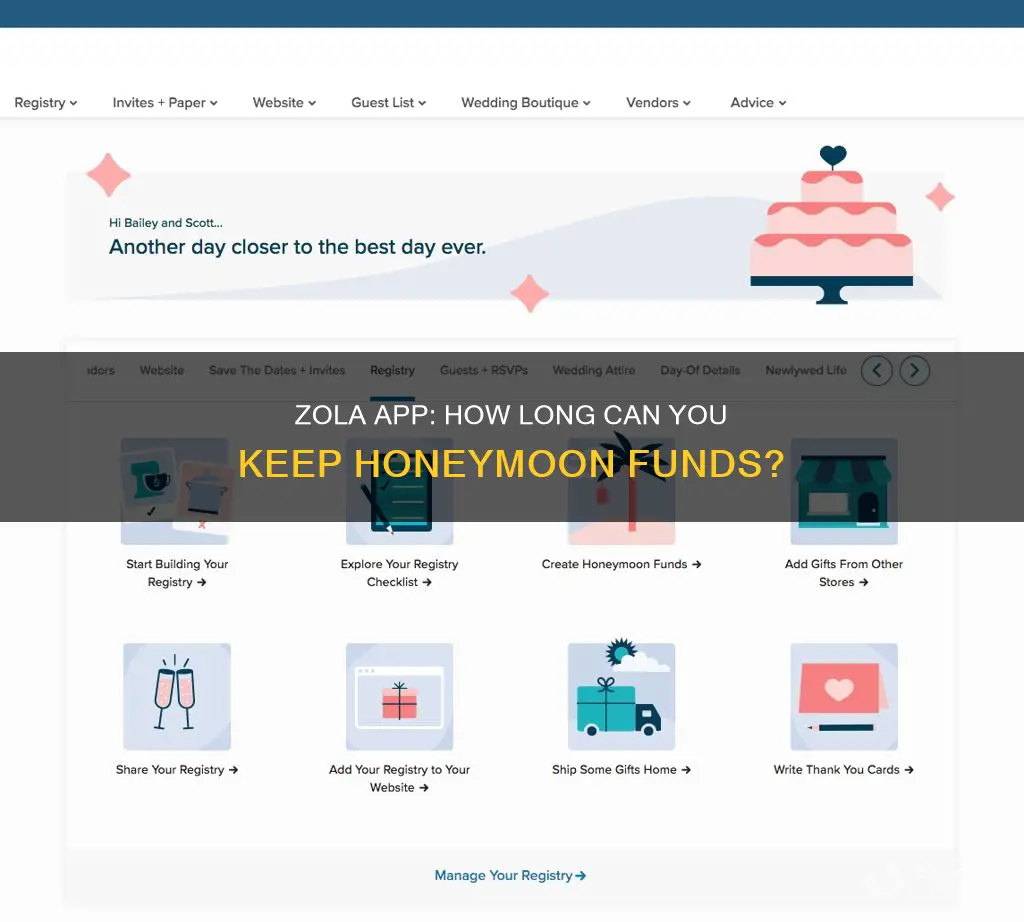 how long foes zola keep honeymoon fund in app