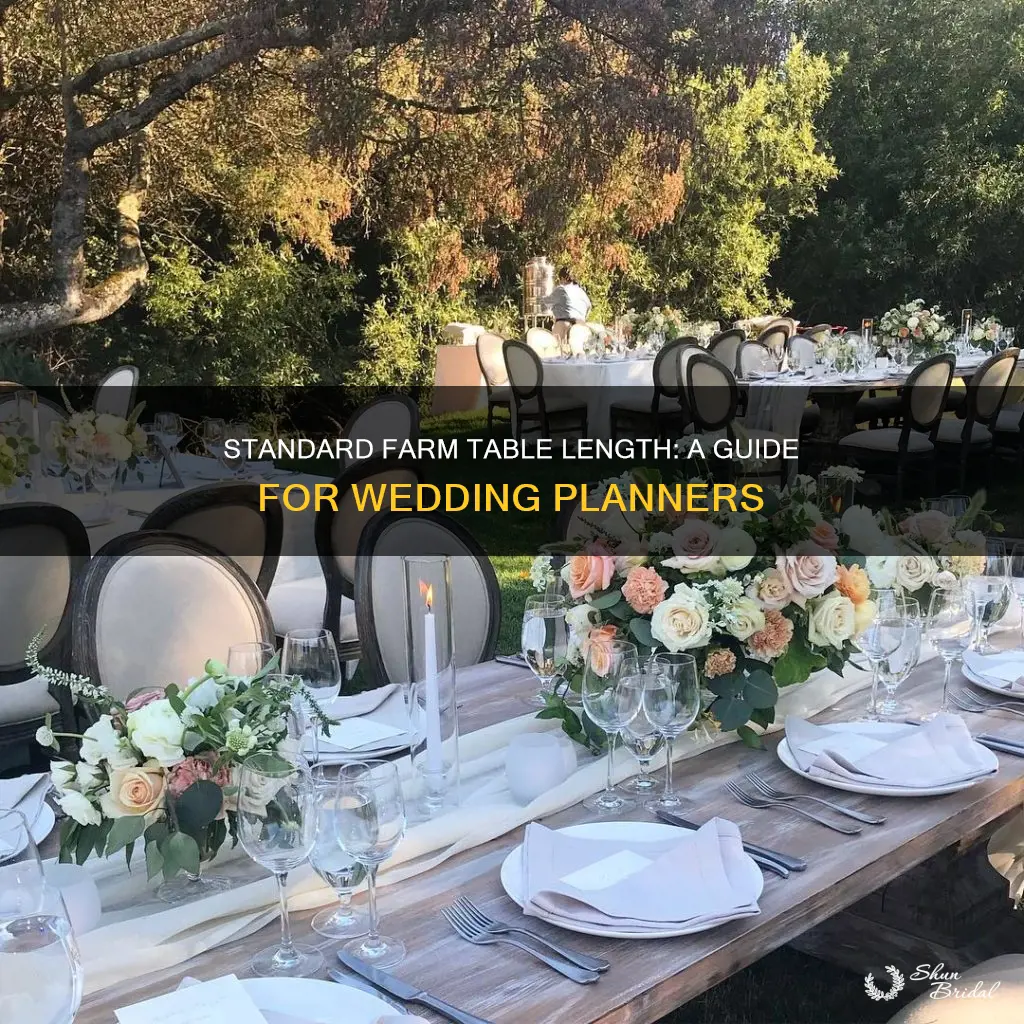 how long is a standard farm table for a wedding