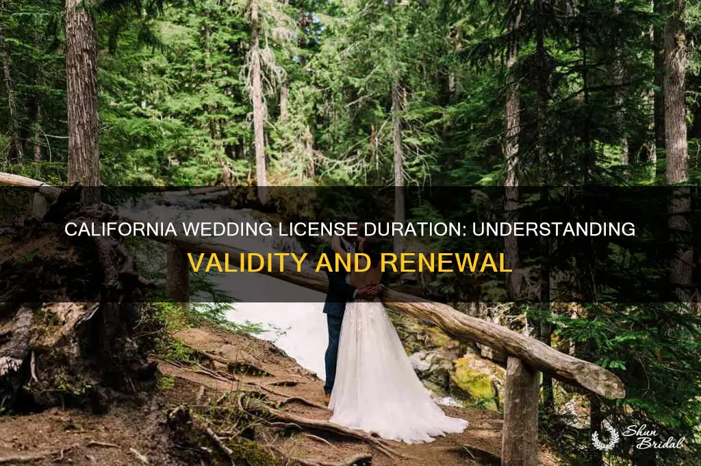 how long is a wedding license good for in California